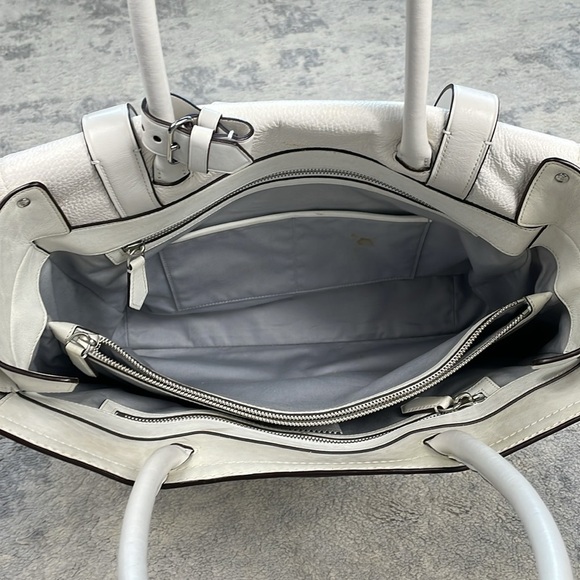 Reed Krakoff Large Boxer Tote Bag Purse White Leather Travel Business - Picture 13 of 16